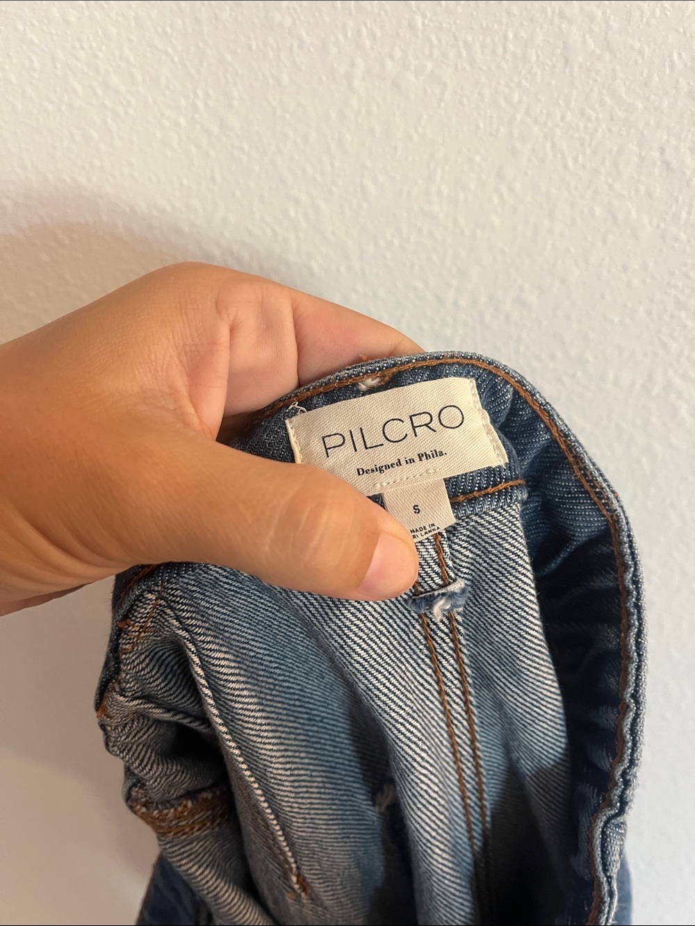 ANTHROPOLOGE Pilcro High-Waist Embroidered Denim Bermuda Shorts - Picture 5 of 5